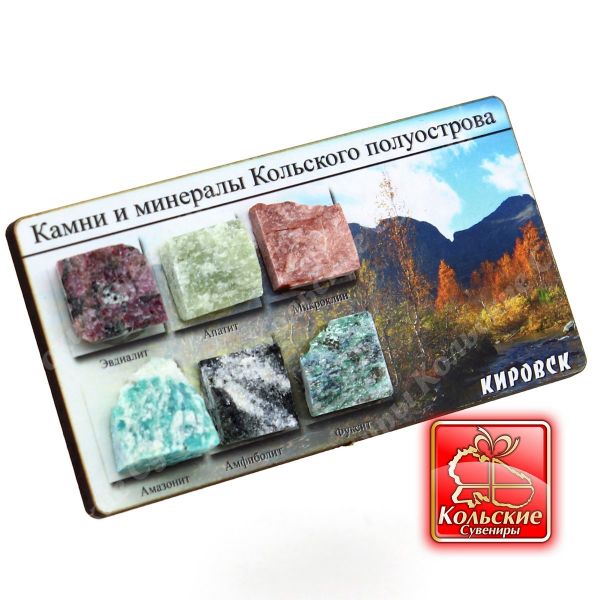 1005 Коллекция минералов, магнит 5*9 см ― Кольские Сувениры